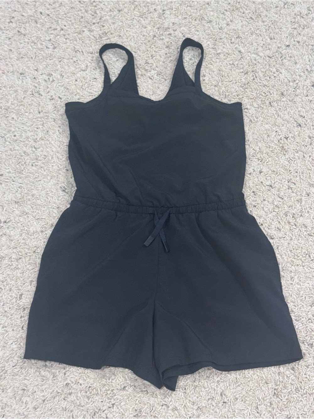 all in motion Black Girls' Knit Romper with Drawstring Waist